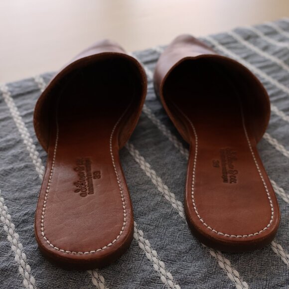 'Providence' Handmade Leather Mules in Deep Brown - Picture 6 of 8